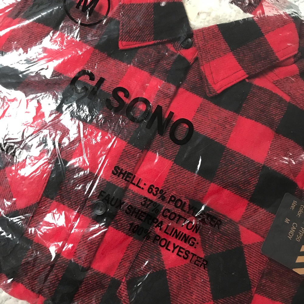 LAST! Sherpa Lined Plaid Tops - Picture 3 of 3
